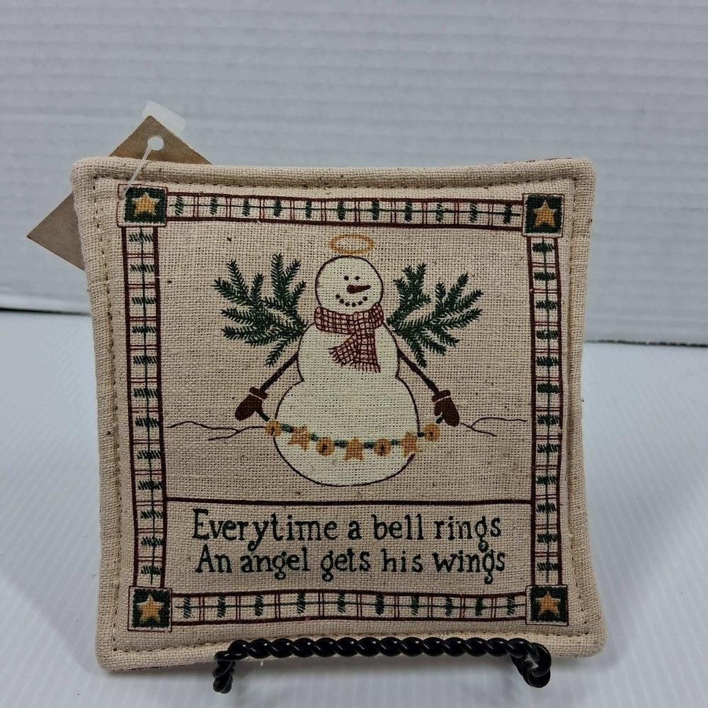 Alice's Cottage Spiced Mug Mat Snowman Angel Bell Wings Scented‎ Coaster NEW